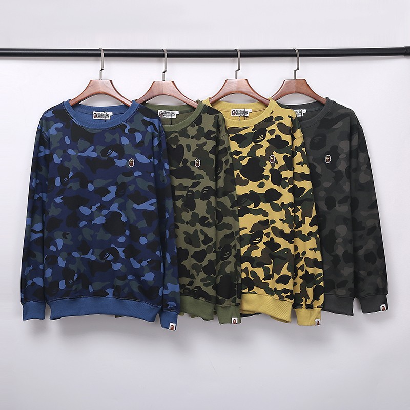 Bape Classic Sweatshirt 4 Colors Blue Army Green Yellow Black Grey M~2XL 8B173XC240